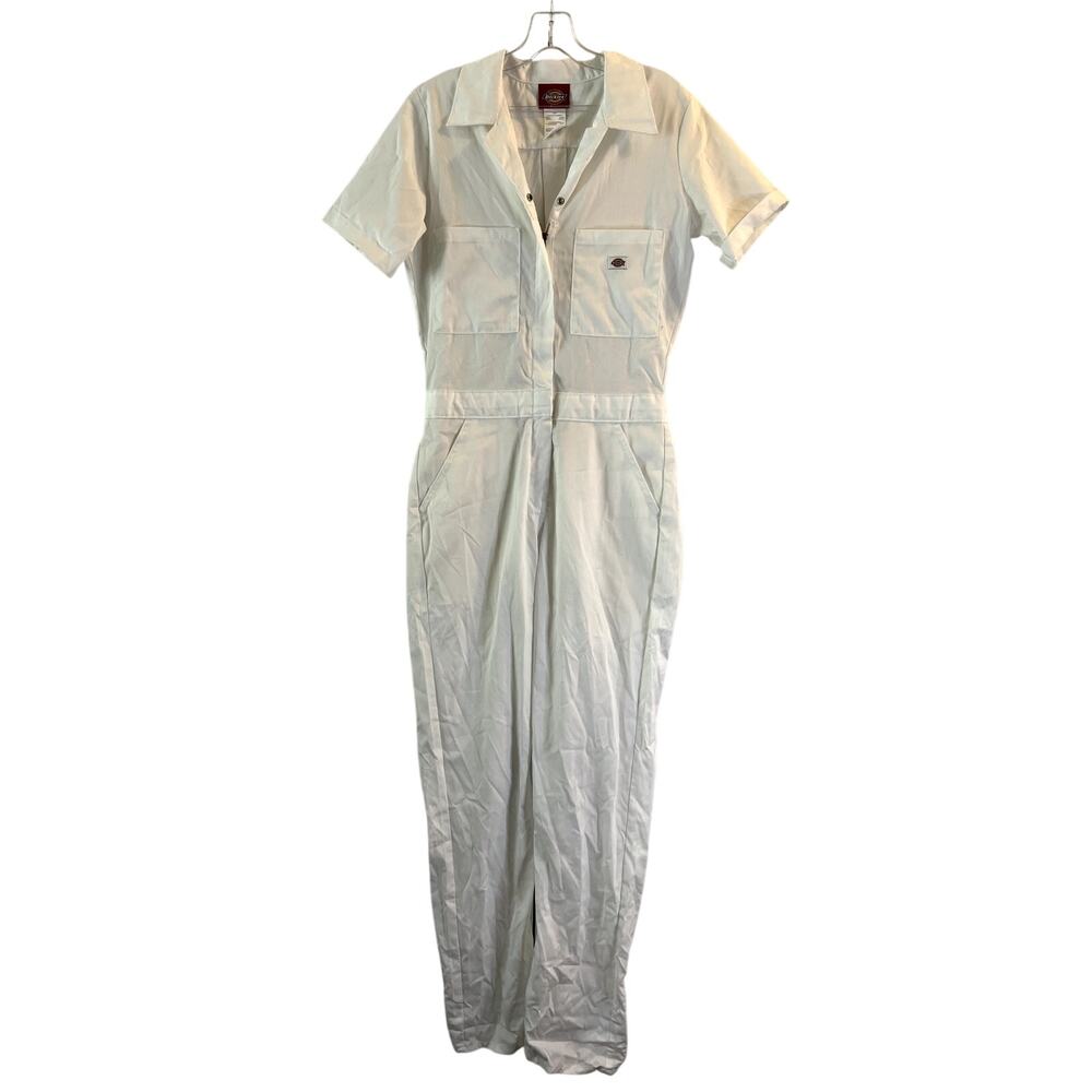 Dickies Women's Short Sleeve Flex Coverall Jumpsuit size S White - Picture 2 of 6